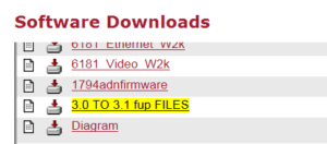 Rockwell Software Downloads 3.0 to 3.1 FUP Files