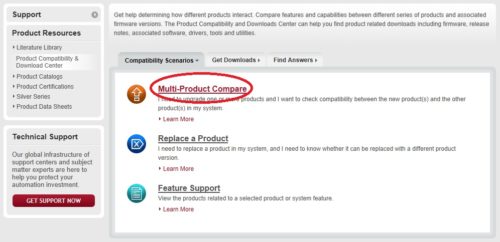 AB.com Multi Product Compare Page