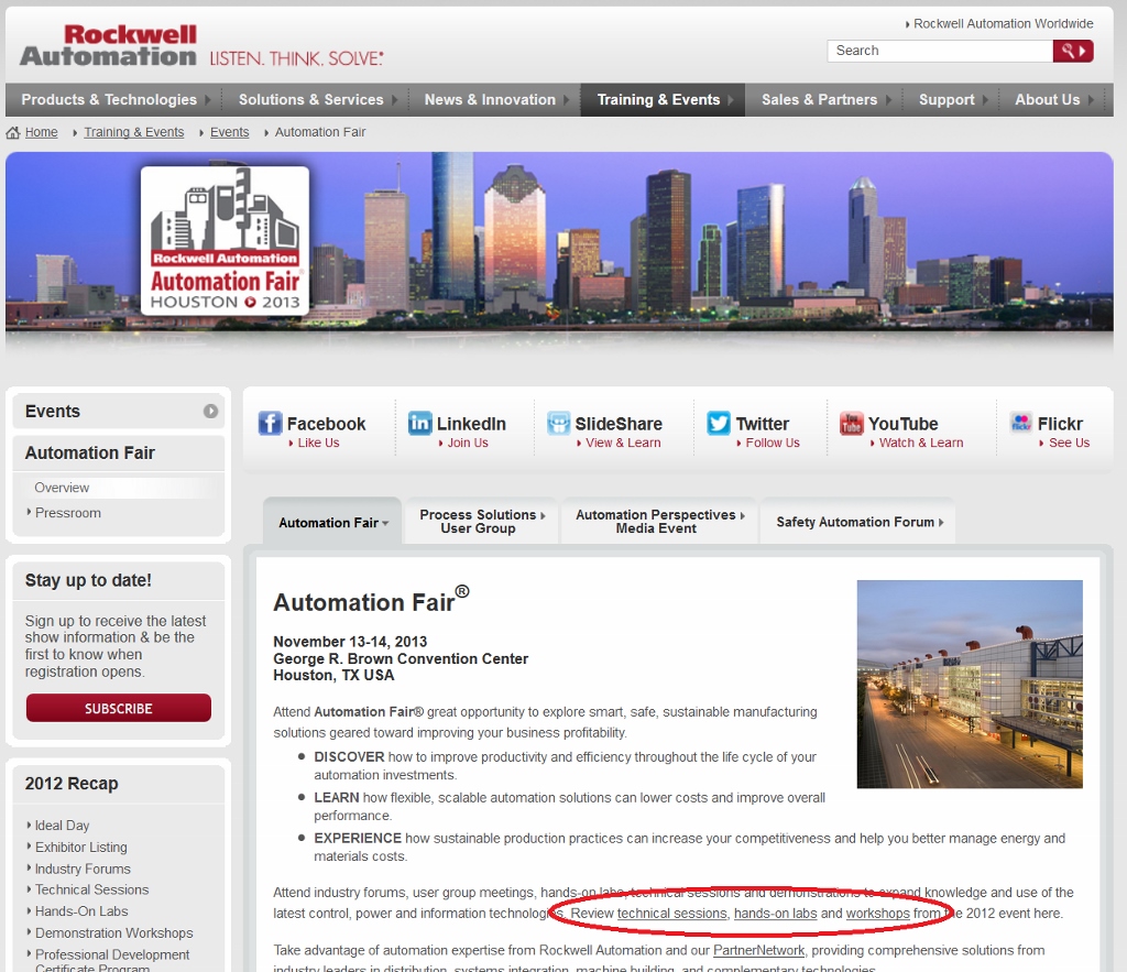 Automation Fair Home Page