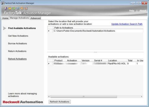 FactoryTalk Activation Moving aka Rehosting Step 3