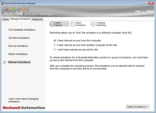 FactoryTalk Activation Moving aka Rehosting Step 4