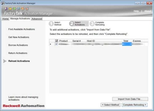 FactoryTalk Activation Moving aka Rehosting Step 5