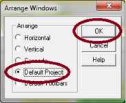 RSLogix 5 and 500 arrange windows to default project