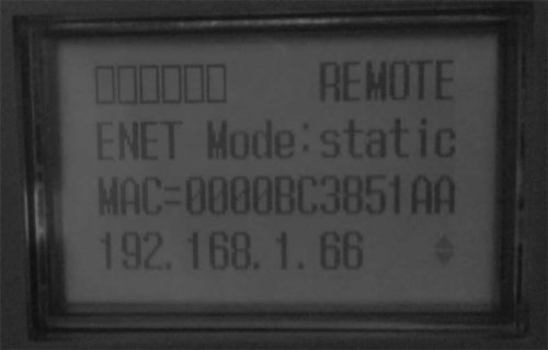 MicroLogix 1400 ENET MAC and IP LCD Menu