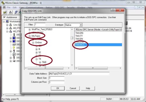 RSLinx Classic Topic for Excel 10