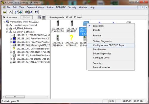 how to configure drivers in rslinx classic