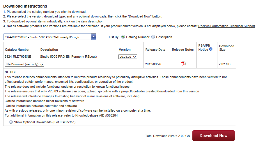 RSLogix 5000 V20.03 Download Notice The Automation Blog