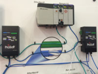Prosoft Ethernet over Blue Hose Closeup at Automation Fair 2013