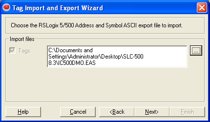 Tag Import and Export Wizard Step 4