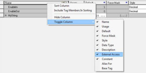 AOI Parameters and Local Tags Viewable Columns