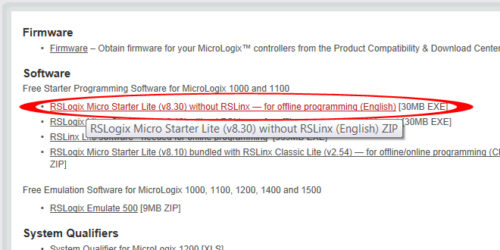 Download free programming software for MicroLogix 