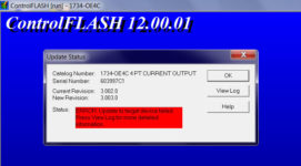 Failed to flash 1734-OE4C step 4