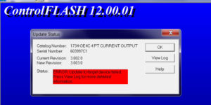 Failed to flash 1734-OE4C step 4