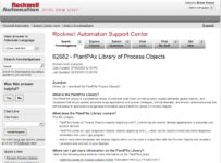 PlantPax Library of Process Objects Knowledgebase Document