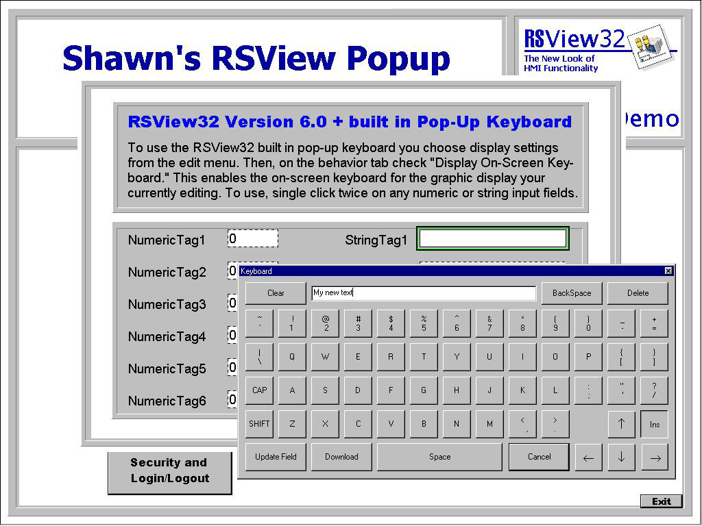 RSView32 Popup Keyboard Demo