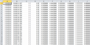 Log to CSV file on CompactFlash or SecureDigital