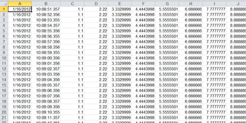 Log to CSV file on CompactFlash or SecureDigital