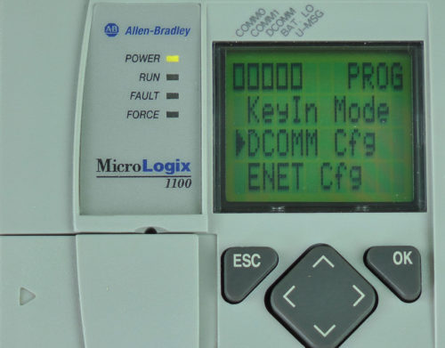 MicroLogix-1100-LCD-Advanced-Menu-DCOMM-Selected