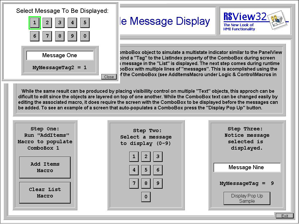 RSView32 Simple Message Display