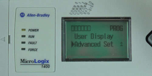 MicroLogix-1400-LCD-Main-Menu-Advanced-Sel