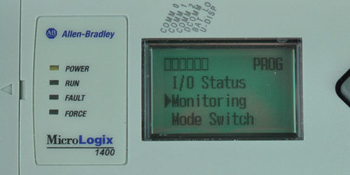 MicroLogix-1400-LCD-Main-Menu-Monitor-Sel