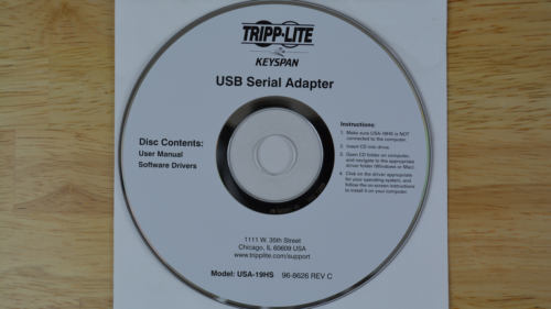 Tripp Lite Keyspan USB to Serial Driver CD