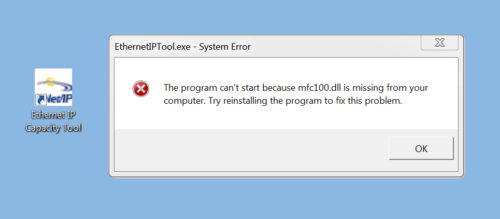 Ethernet IP Capacity Tool Error