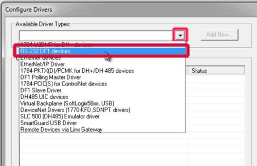 RSLinx-RS-232-DF1-Devices