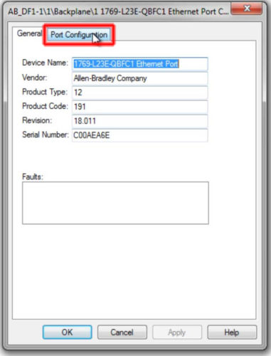 RSLinx to CompactLogix Change IP 6 Port-Configh