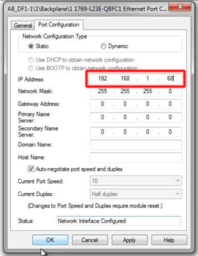 RSLinx to CompactLogix Change IP 7 Enter-IP-and-Press-OKh