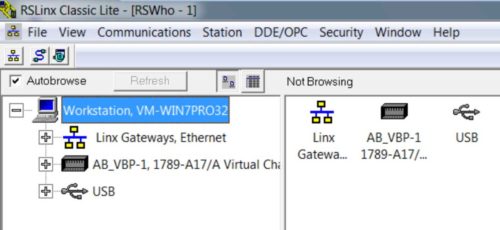 RSLinx to CompactLogix via USB 5 RSL-1