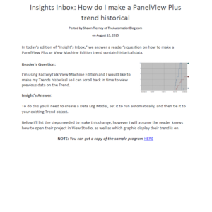 Article - How to make a PanelView Plus trend historical data