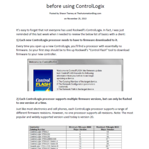 Article - Seven things you need to know before using ControlLogix