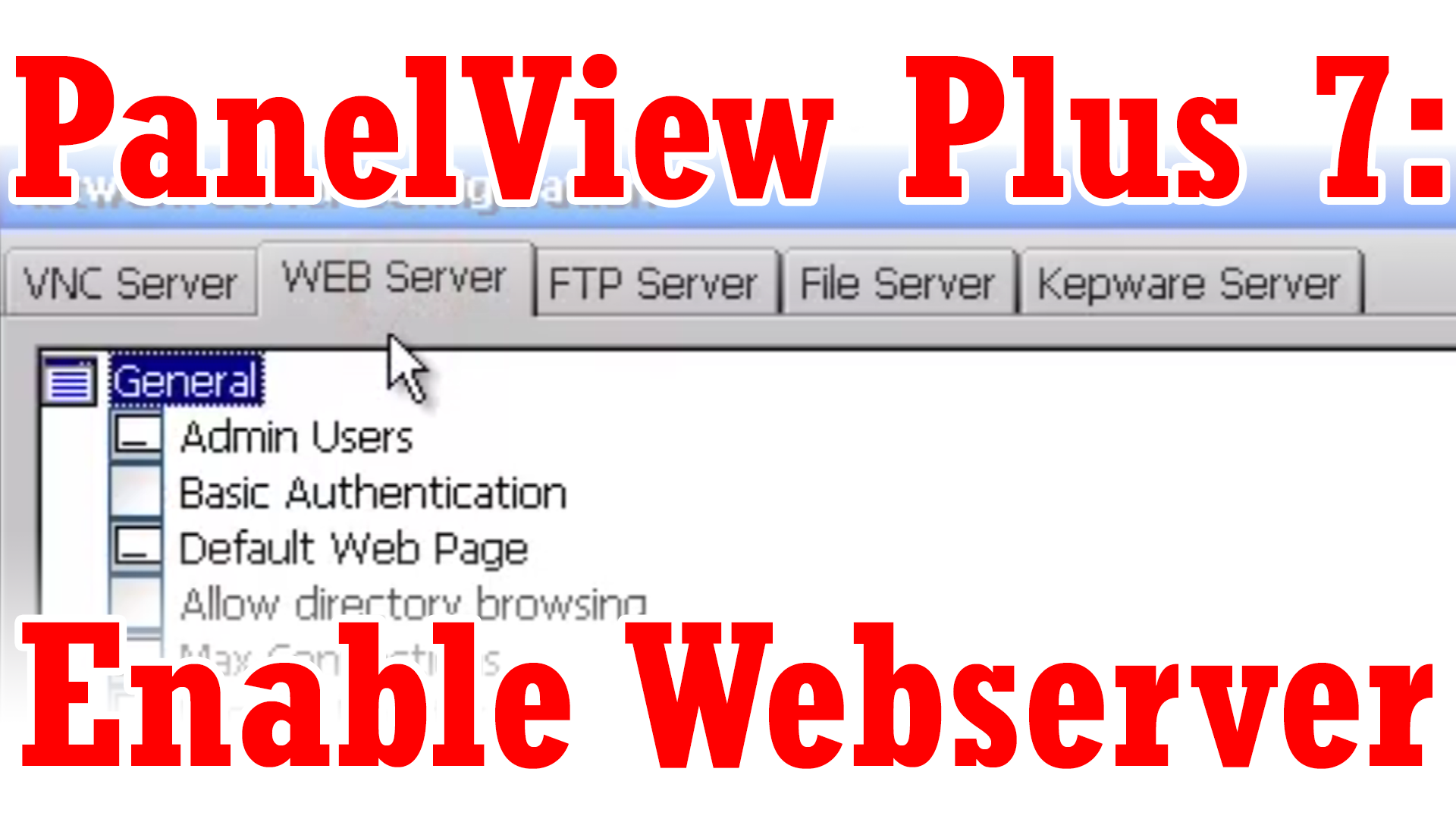 PanelView Plus 7 - Enable the Webserver