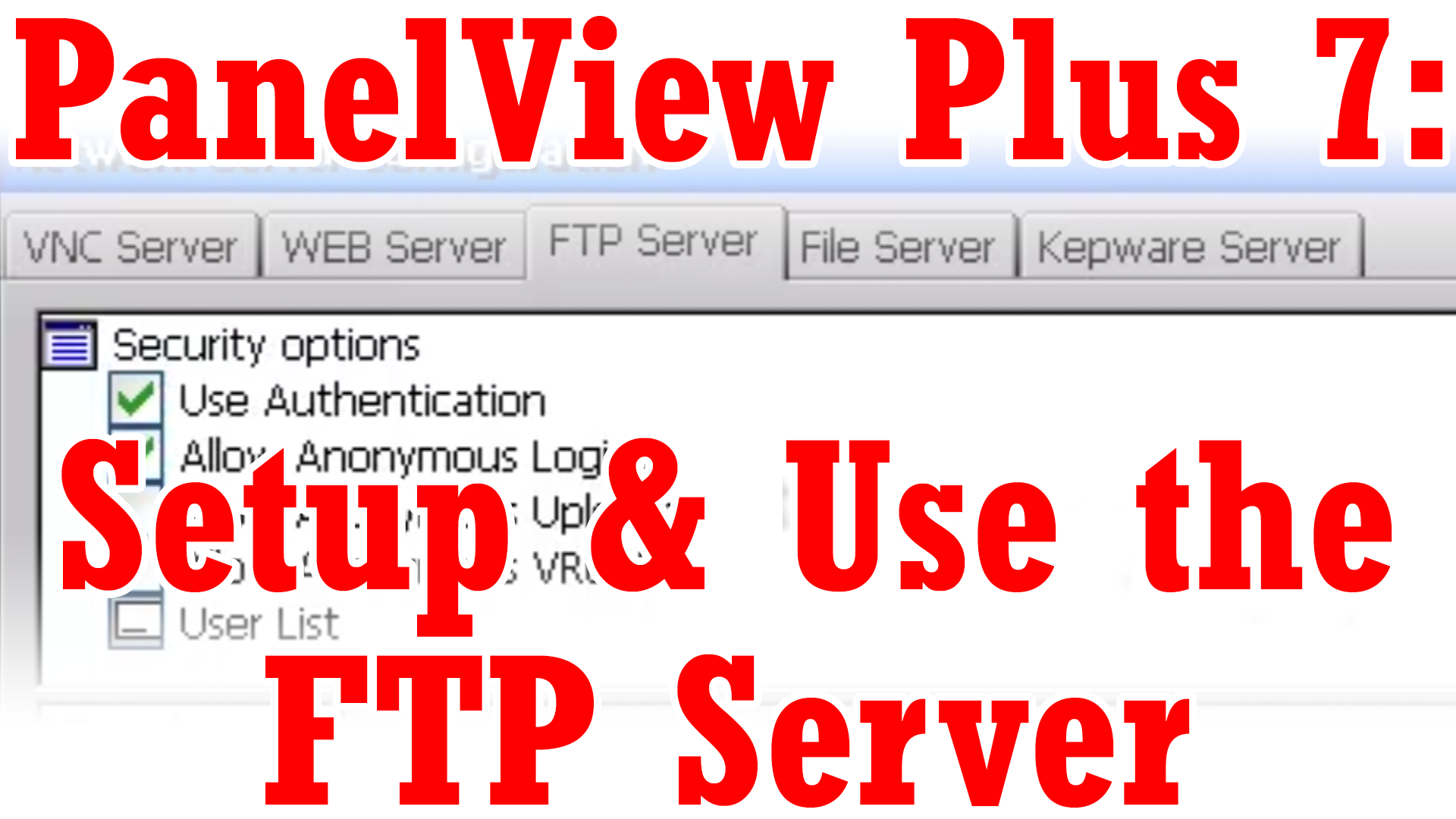 PanelView Plus 7 - Setup and Use FTP Server