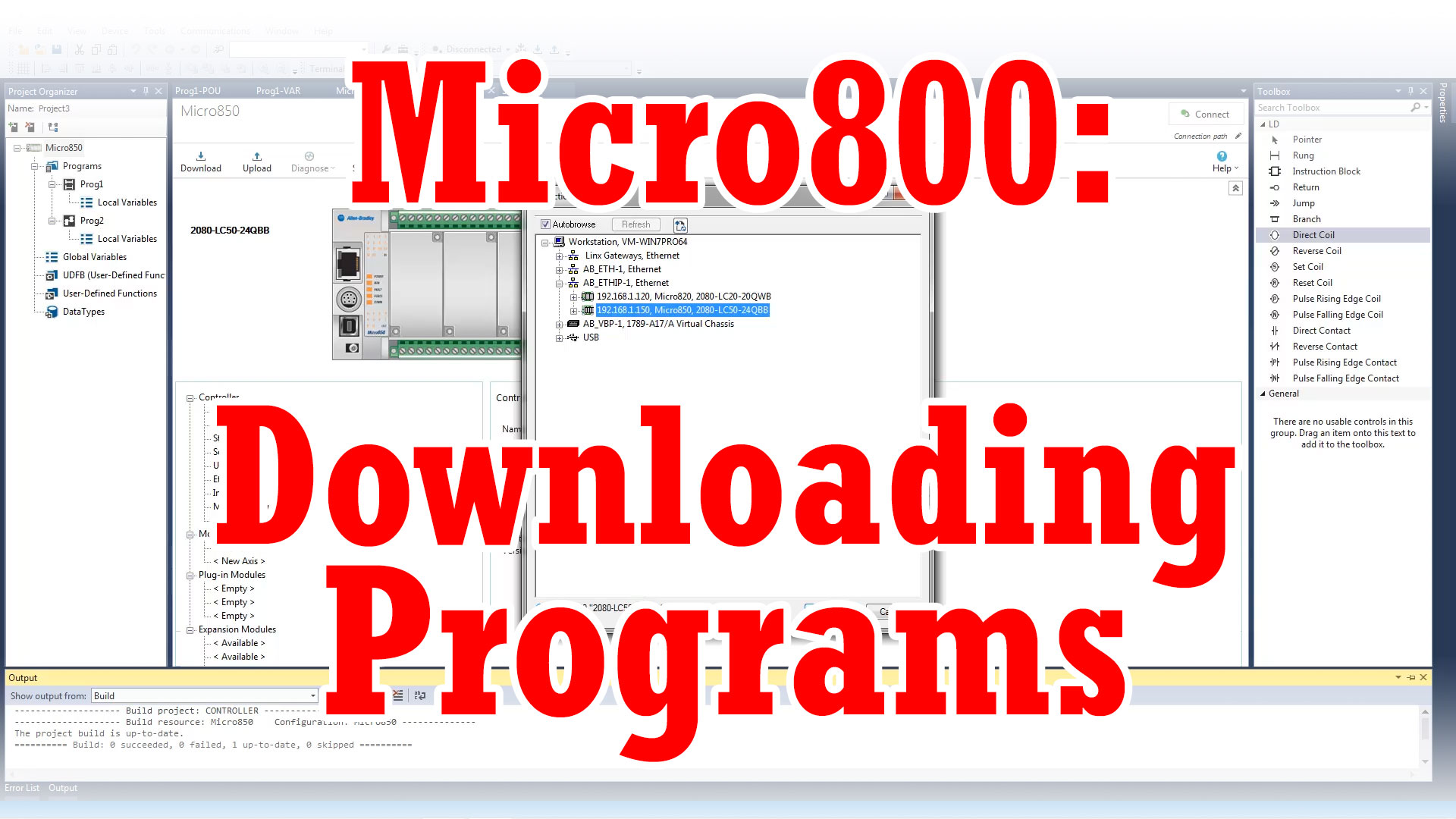 Micro800, CCW - Create and Download Ladder Logic Programs