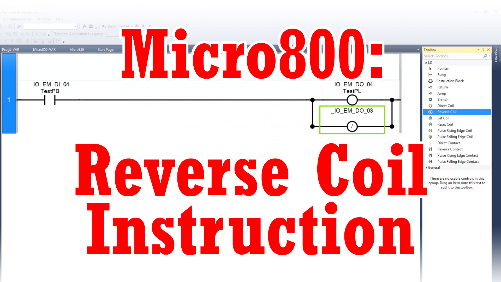 Micro800, CCW - Using the Reverse Coil Instruction