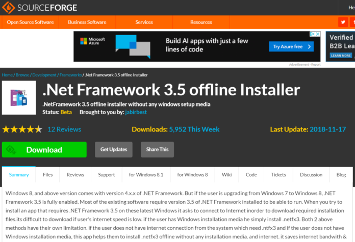 problem in installing .net framework 3.5 sp1 windows 10