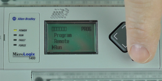 MicroLogix 1400 - Use LCD to Change Mode (M52)