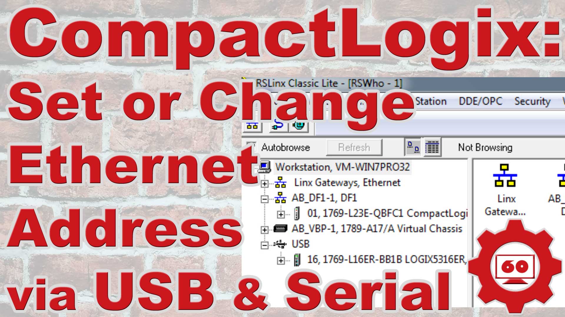 CompactLogix, RSLinx Classic - How to set the Ethernet address through USB or Serial (M2E13)