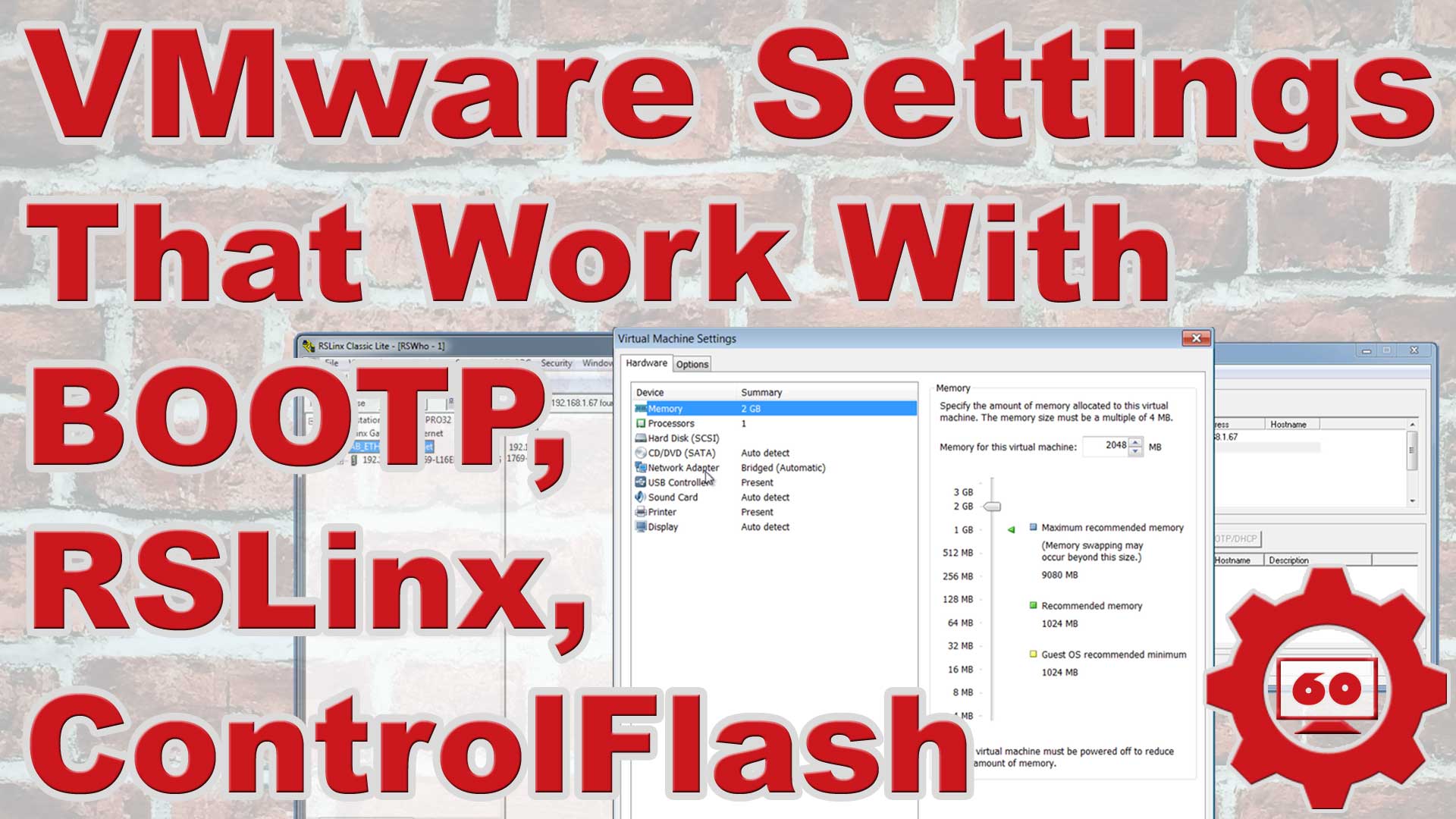 VMware - Settings that work with RSLinx, ControlFlash, BOOTP (M2E18)