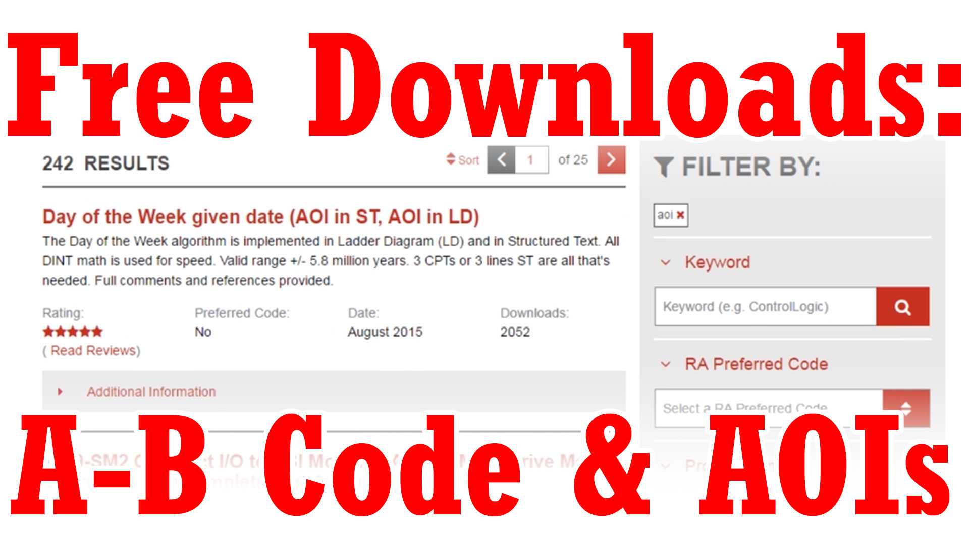 Sample Code - How to download free A-B Sample Programs and AOIs (M3E07)