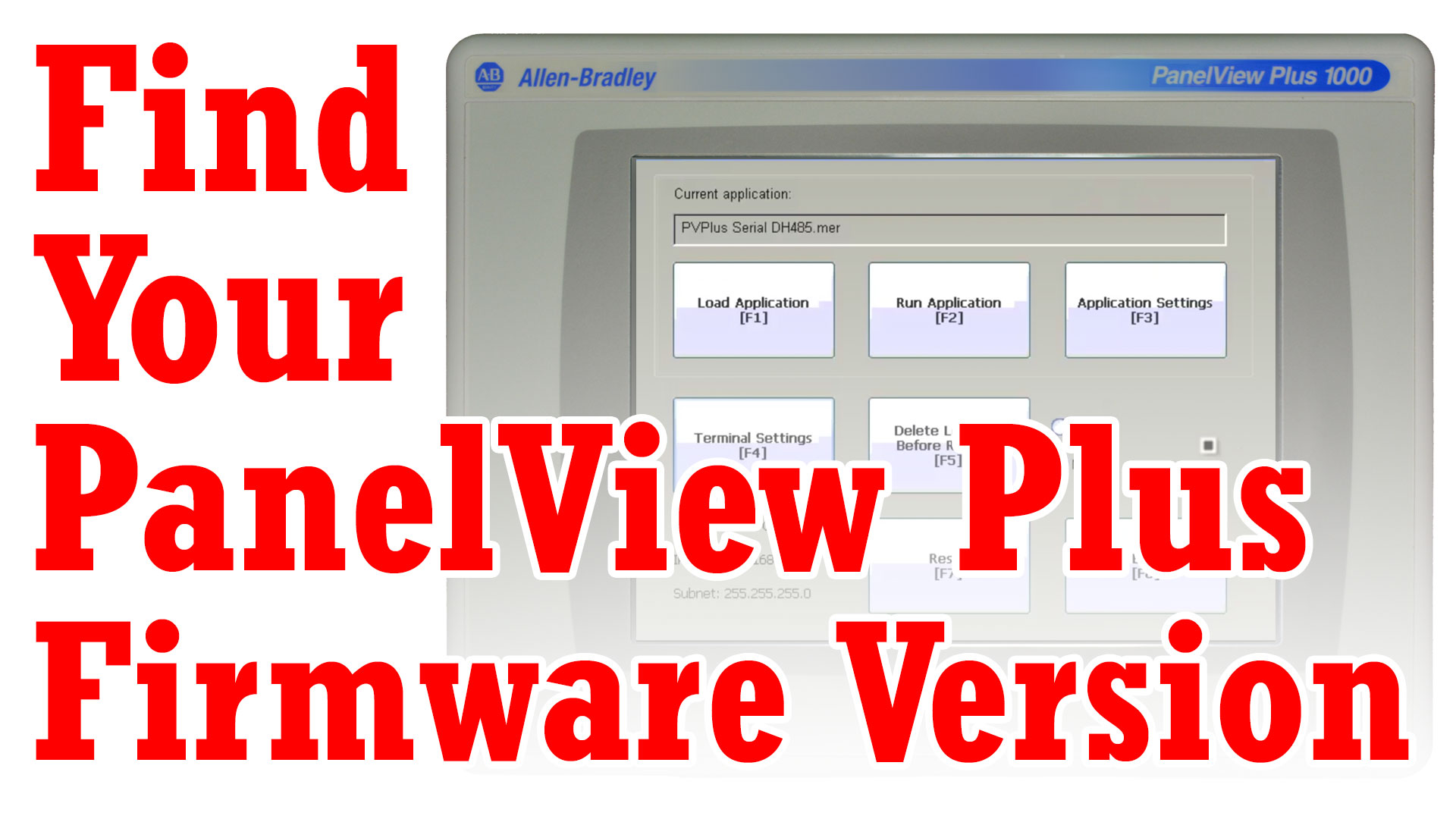 PanelView Plus - Firmware: Finding The Terminal's Version (M3E23)