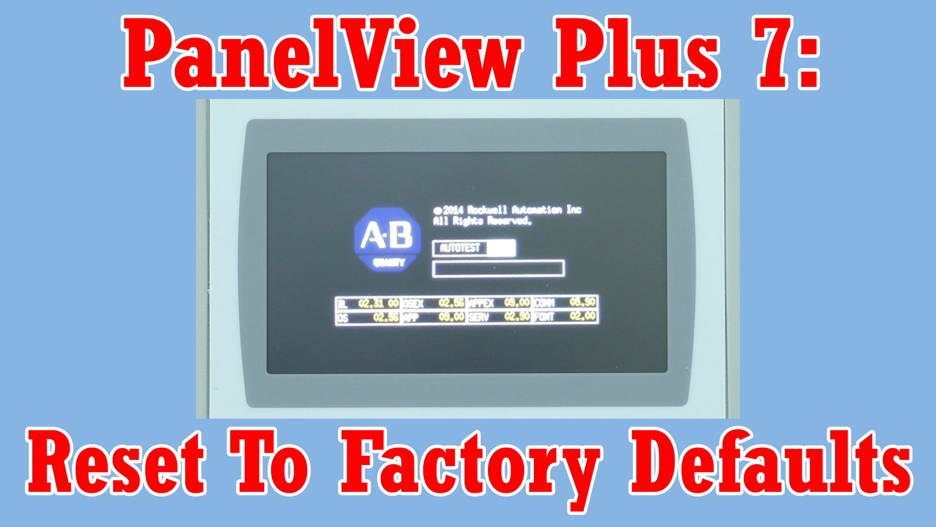 Reset factory default. A-B PANELVIEW Plus.