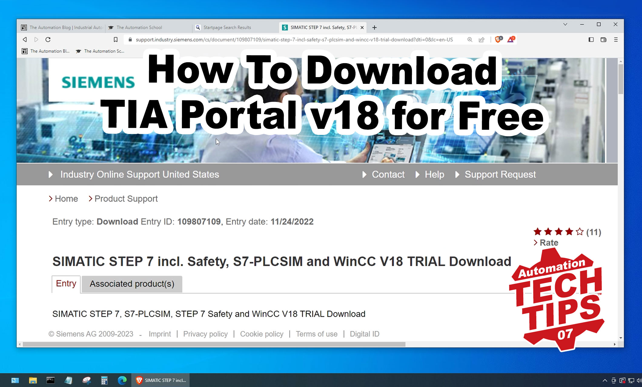 TIA Portal - How To Download A Free Trial (2023, T007)