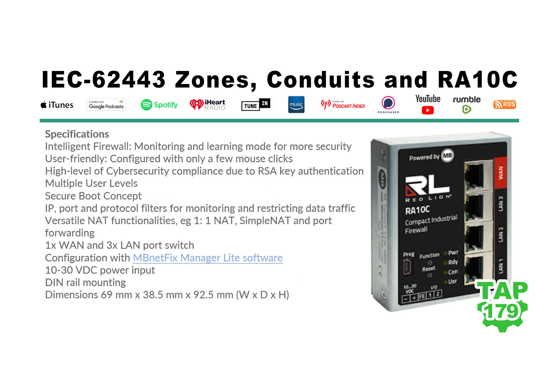 IEC-62443 Zones, Conduits, and the Red Lion RA10C (P179)